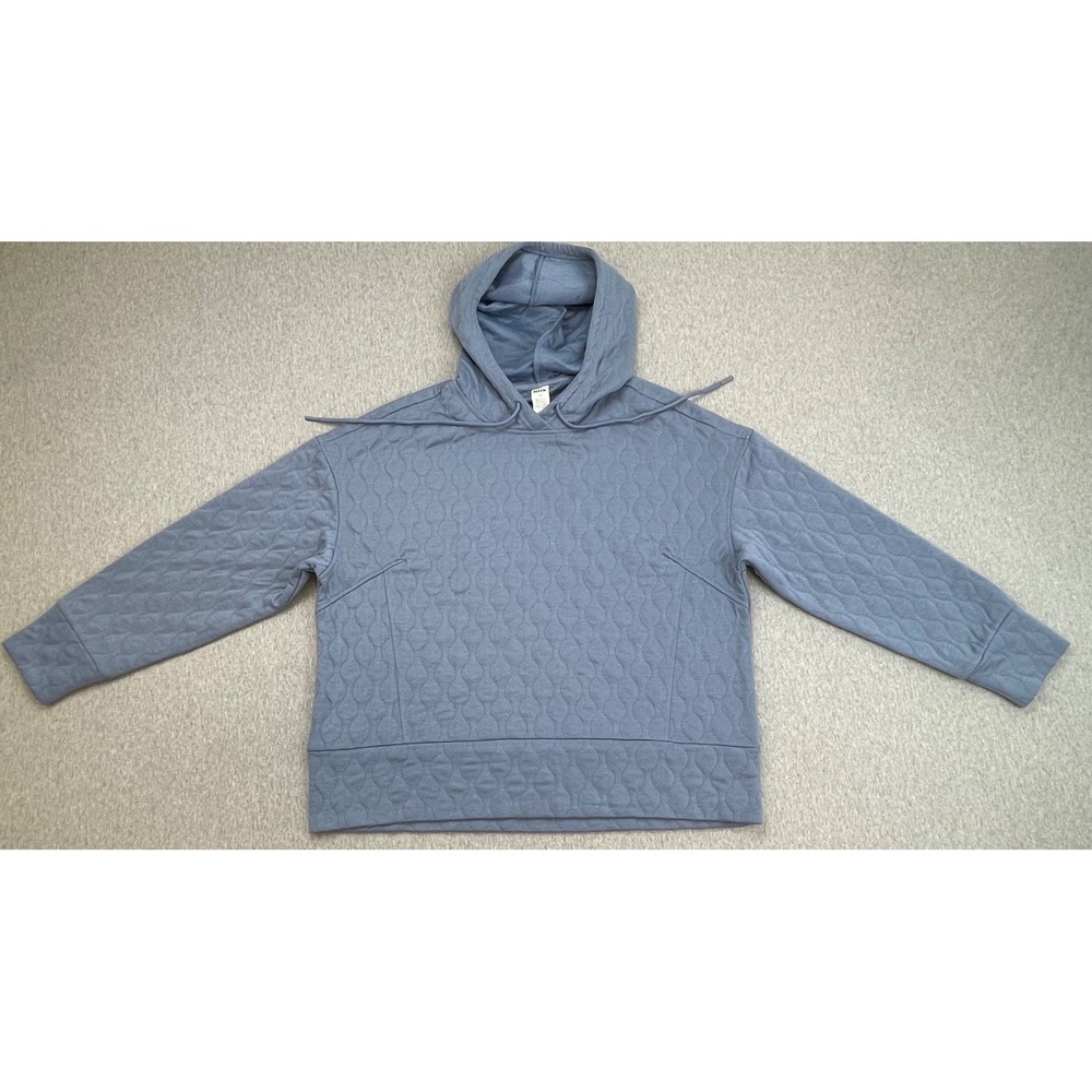 RBX Hoodie Womens Large Blue Performance Stretch Quilted Active Pullover